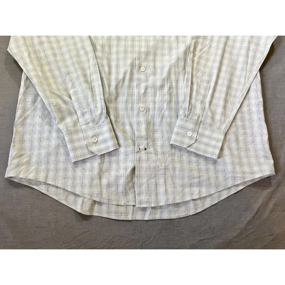 Banana Republic Shirt Adult Large Gray Check Long Sleeve‎ Button Up Casual Mens.